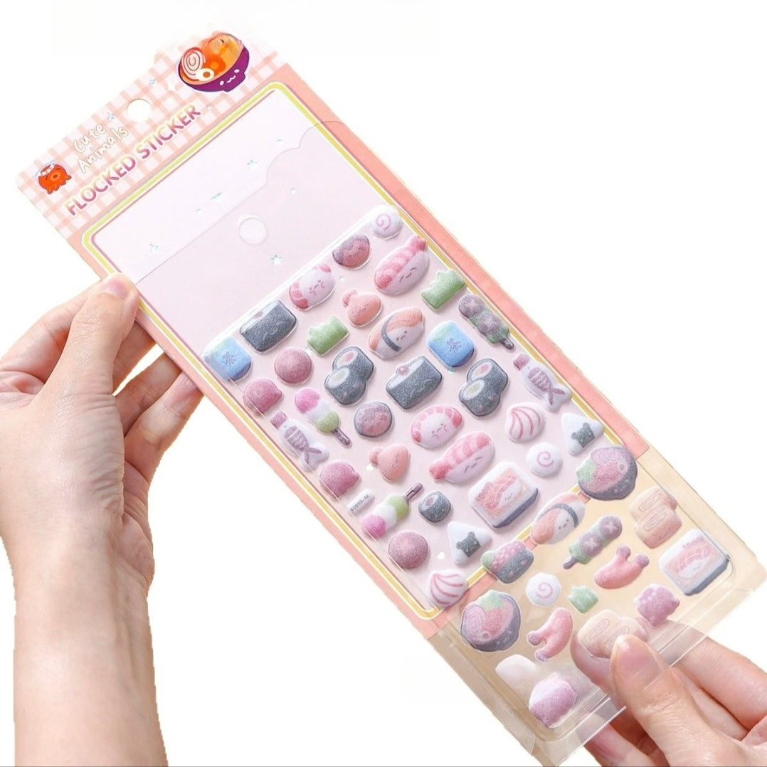 Pencilia Flocked Stickers.