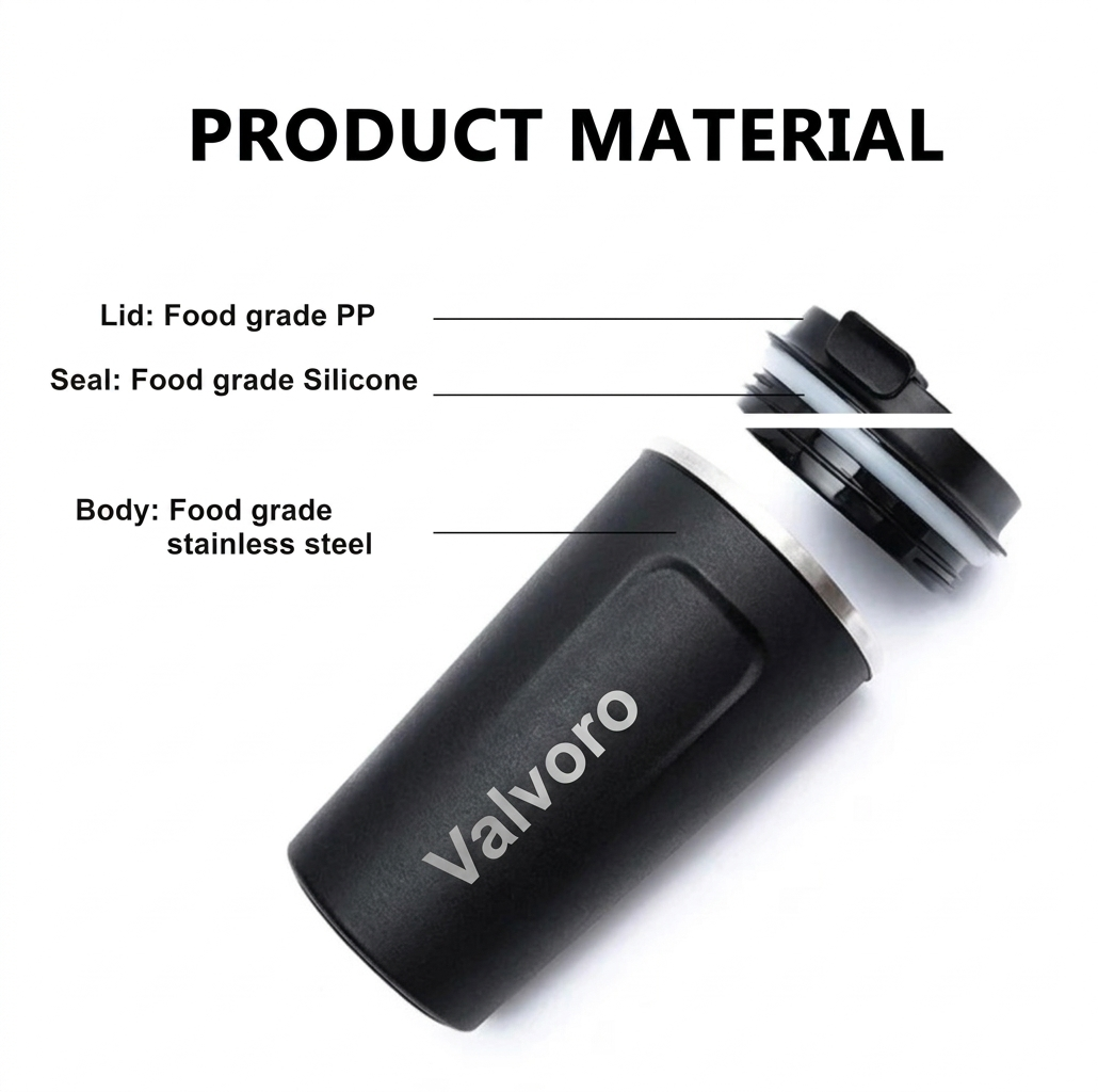 ΚΩΔ.28-2800. Valvoro Stainless Steel Θερμός 380ml Με LED Σε Πέντε Χρώματα.