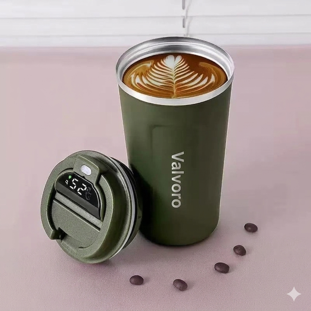 ΚΩΔ.28-2800. Valvoro Stainless Steel Θερμός 380ml Με LED Σε Πέντε Χρώματα.