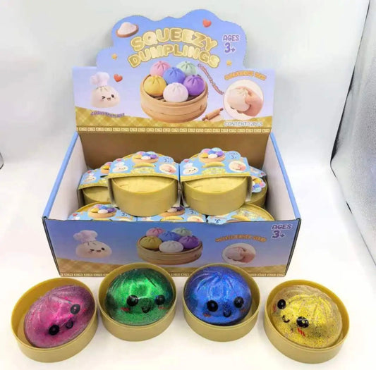 ΚΩΔ.25-4300.Squishy Dumpling 8,5cm.Glitter k Rainbow.