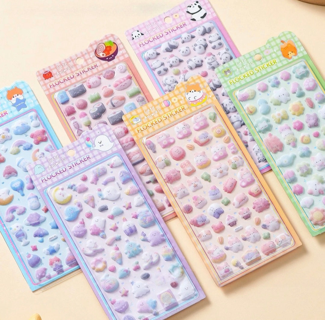 Pencilia Flocked Stickers.